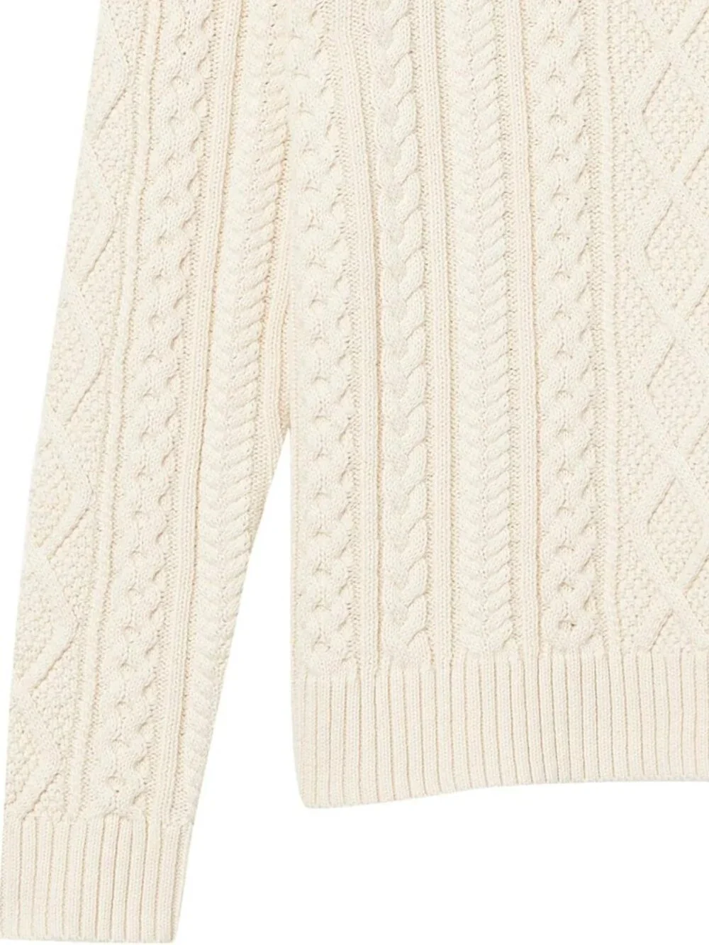 Cozy 100% Cotton Long-Sleeve Fisherman Cable Knit Crewneck Sweater for Men